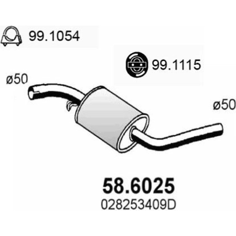 Mittelschalldämpfer 58.6025