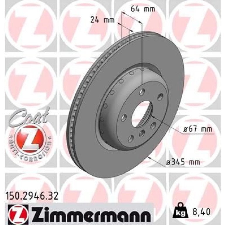 ZIMMERMANN Bremsscheibe 150.2946.32 ZIMMERMANN Bremsscheibe 150.2946.32