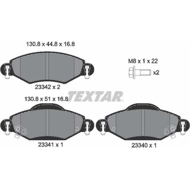 Bremsbelagsatz Toyota P. Yaris 99- Frankreich Bosch 2334001 Bremsbelagsatz Toyota P. Yaris 99- Frankreich Bosch 2334001