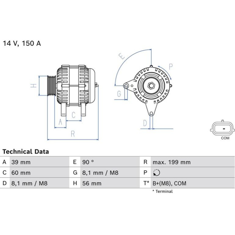Bosch Automotive Generator 0986084070 Bosch Automotive Generator 0986084070