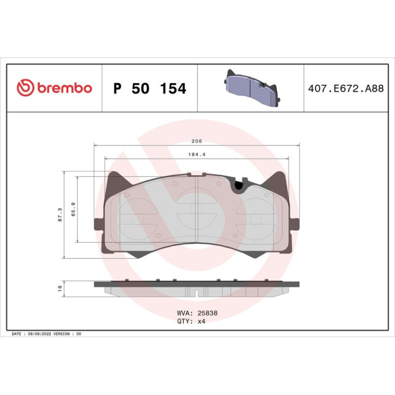 BREMBO Bremsklötze VA P 50 154 BREMBO Bremsklötze VA P 50 154