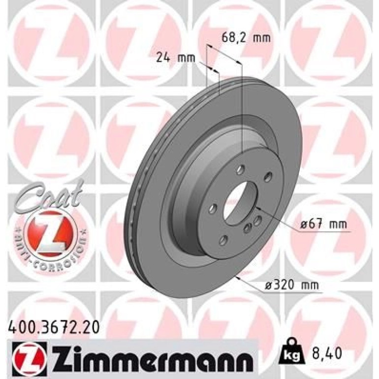 ZIMMERMANN Bremsscheibe 400.3672.20 ZIMMERMANN Bremsscheibe 400.3672.20