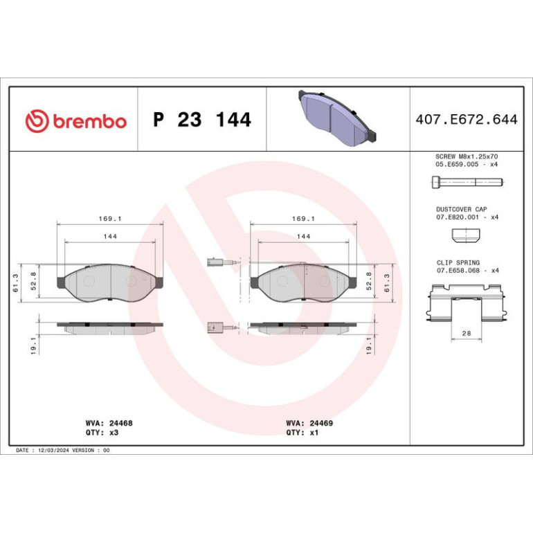 BREMBO Bremsklötze VA P 23 144 BREMBO Bremsklötze VA P 23 144