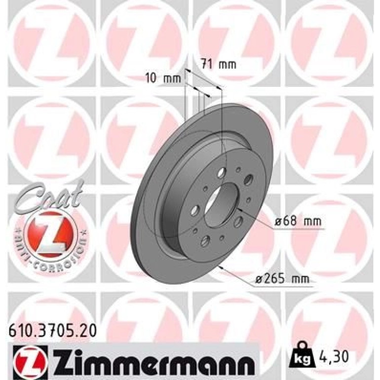ZIMMERMANN Bremsscheibe 610.3705.20 ZIMMERMANN Bremsscheibe 610.3705.20