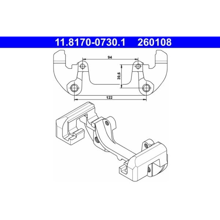Halter, Bremssattel 11.8170-0730.1 Halter, Bremssattel 11.8170-0730.1