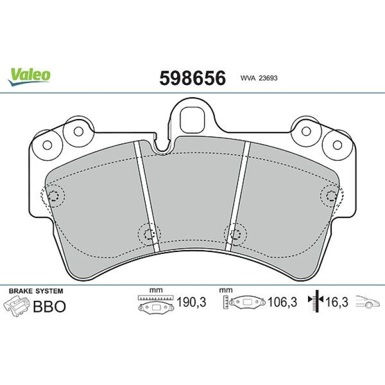 VALEO Bremsbeläge 598656 VALEO Bremsbeläge 598656