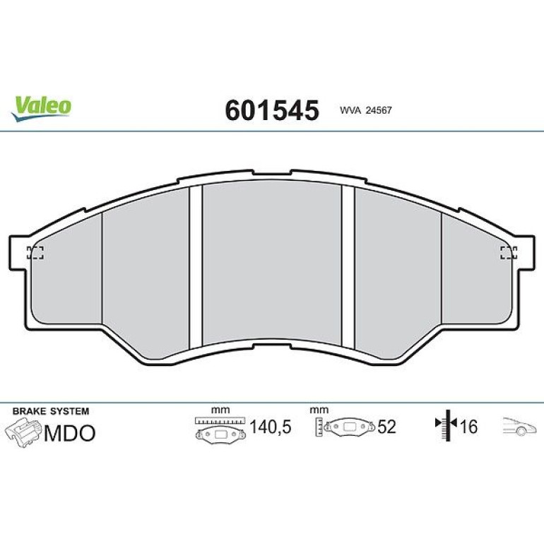 VALEO Bremsbeläge 601545 VALEO Bremsbeläge 601545