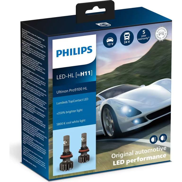 H11 12V 24V PGJ19-2 Ultinon Pro9100 Headlight LED 5800K NO ECE 2 Stück PHILIPS 11362U9100X2 H11 12V 24V PGJ19-2 Ultinon Pro9100 Headlight LED 5800K NO ECE 2 Stück PHILIPS 11362U9100X2