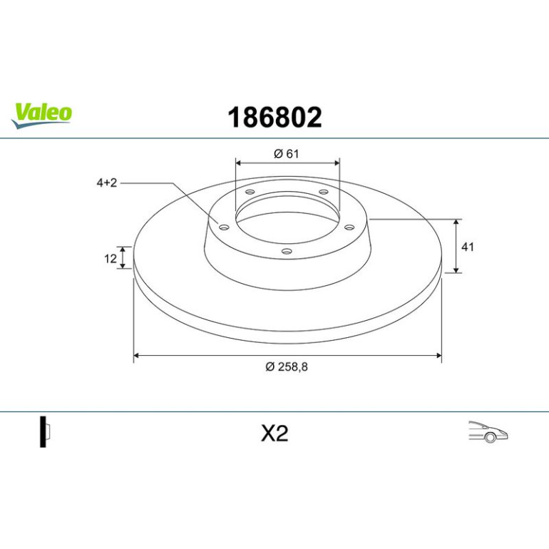 VALEO Bremsscheibe 186802