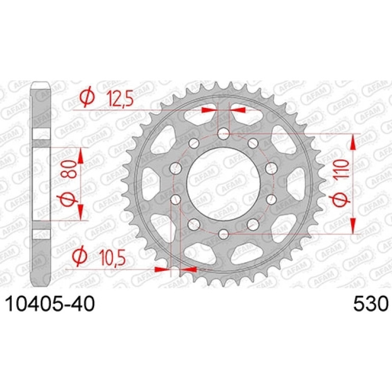 AFAM Kettenrad STAHL 40 Zähne 10405-40 AFAM Kettenrad STAHL 40 Zähne 10405-40