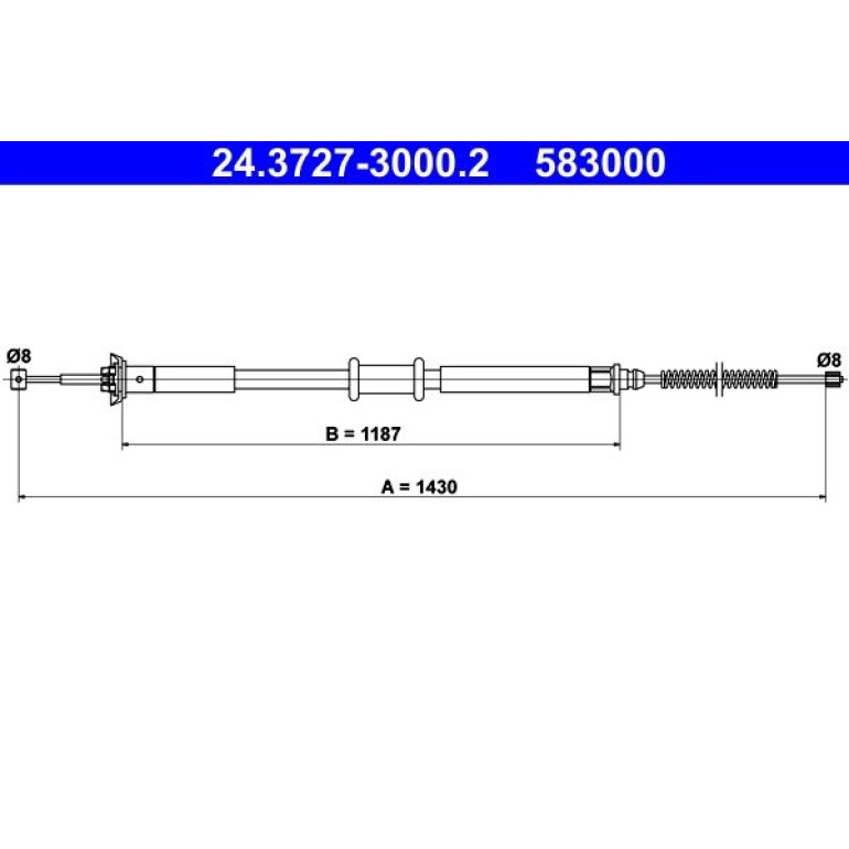 ATE Handbremsseil Seilzug Festellbremse 24.3727-3000.2 ATE Handbremsseil Seilzug Festellbremse 24.3727-3000.2