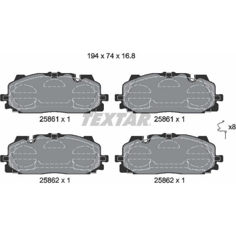 Bremsbelagsatz Audi P. A4/A5/Q7 2.0-3.0 Tdi 15 2586101 Bremsbelagsatz Audi P. A4/A5/Q7 2.0-3.0 Tdi 15 2586101