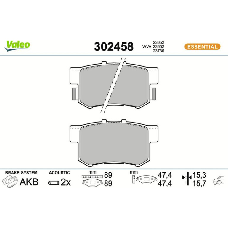 VALEO Bremsbeläge 302458 VALEO Bremsbeläge 302458