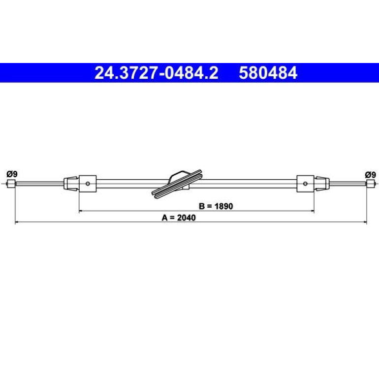 ATE Handbremsseil Seilzug Festellbremse 24.3727-0484.2 ATE Handbremsseil Seilzug Festellbremse 24.3727-0484.2