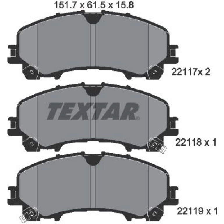 Bremsbelagsatz Infiniti P. Q50 Hybrid 13 2211701 Bremsbelagsatz Infiniti P. Q50 Hybrid 13 2211701