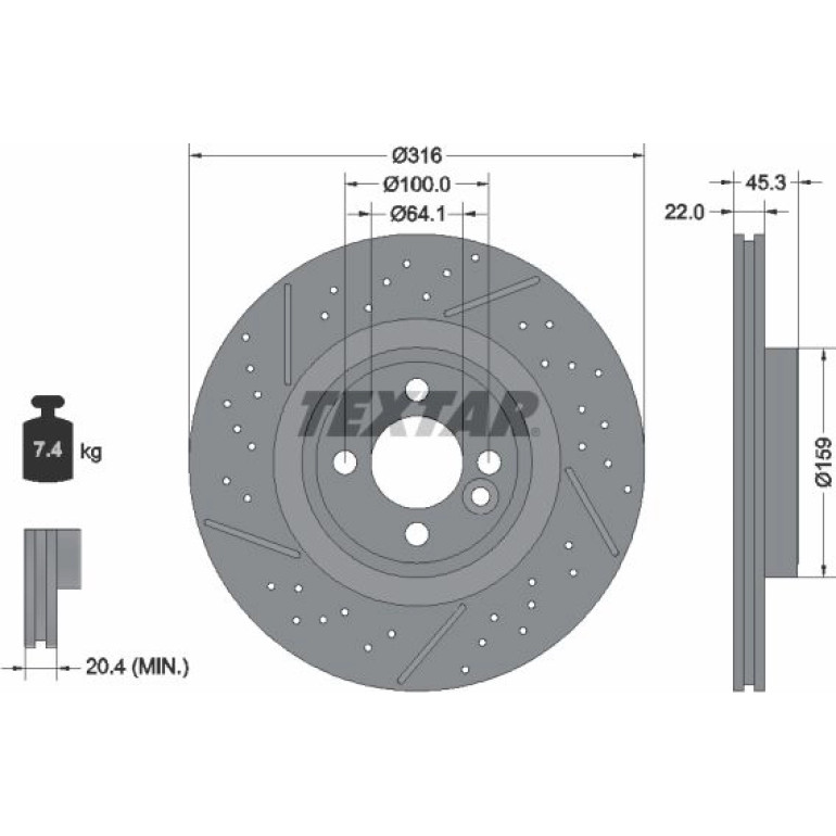 Bremsscheibe Mini P. Cooper 1.6-2.0 06 92279105