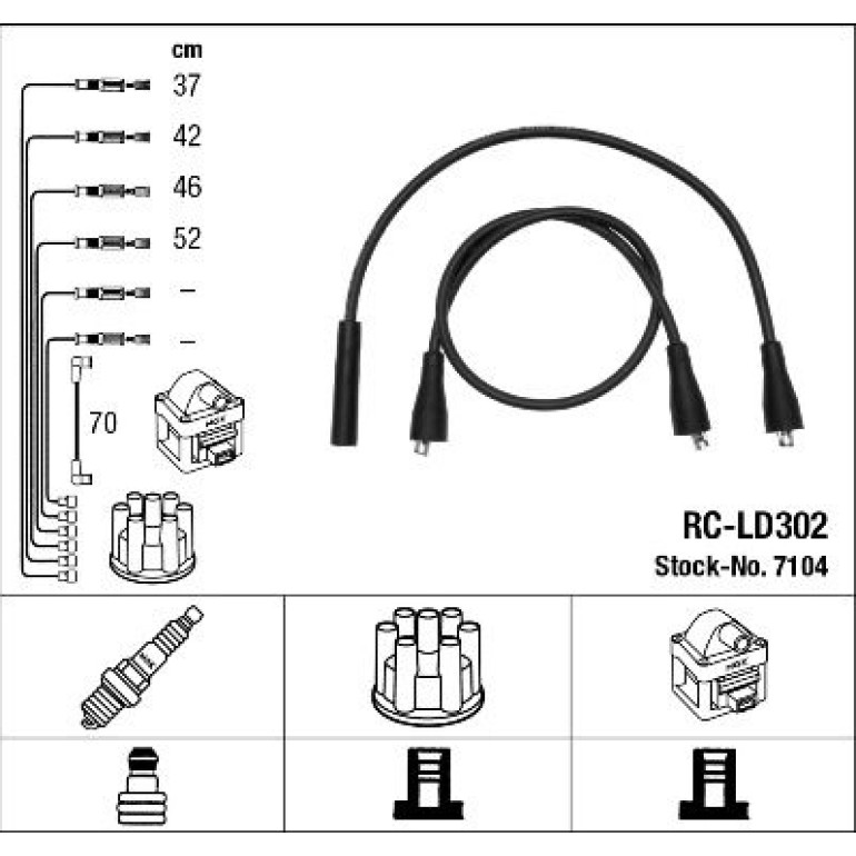 NGK Zündleitungssatz 7104 NGK Zündleitungssatz 7104