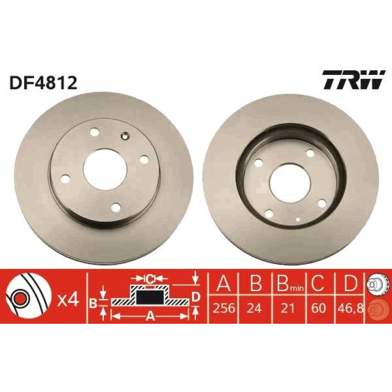 97 481 007 Bremsscheibe VA DF4812 97 481 007 Bremsscheibe VA DF4812