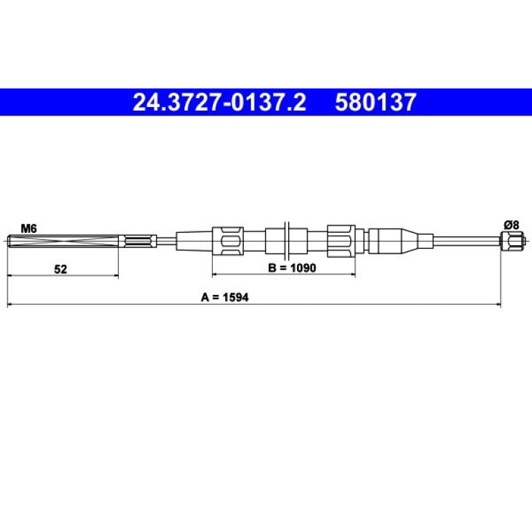 ATE Handbremsseil Seilzug Festellbremse 24.3727-0137.2