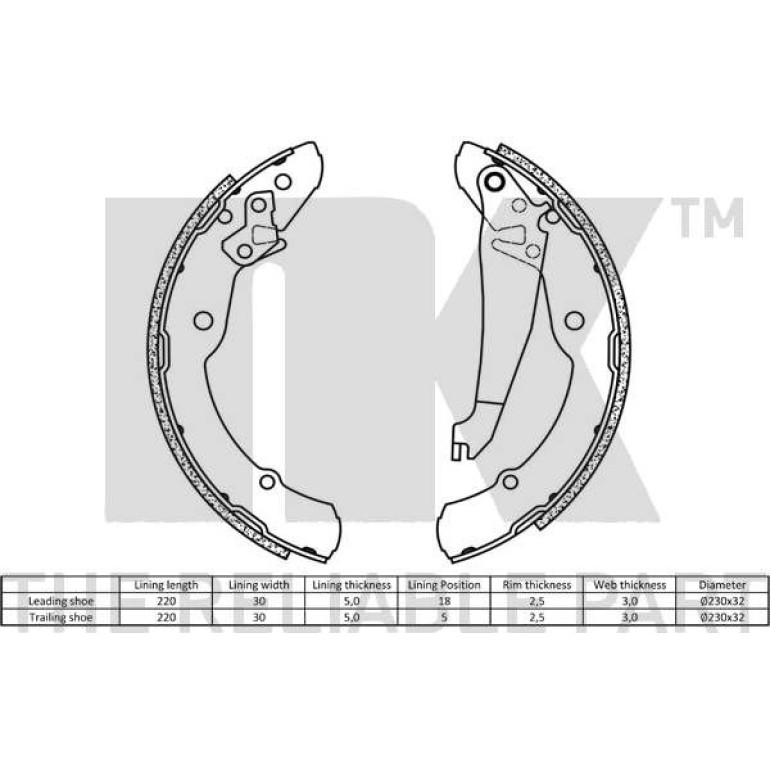 Bremsbacken Vw Caddy/Octa 2743631 Bremsbacken Vw Caddy/Octa 2743631