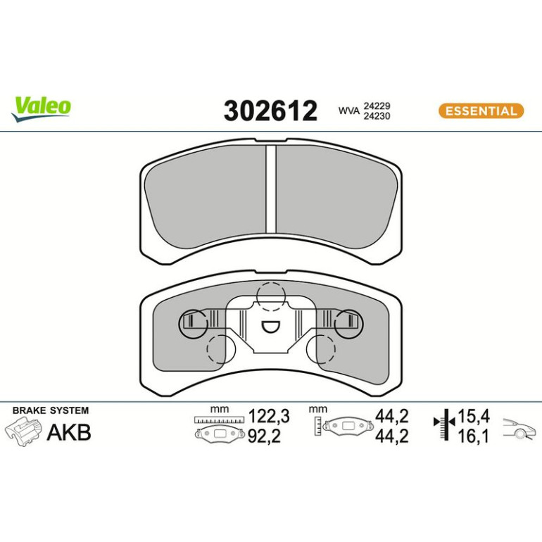 VALEO Bremsbeläge 302612 VALEO Bremsbeläge 302612