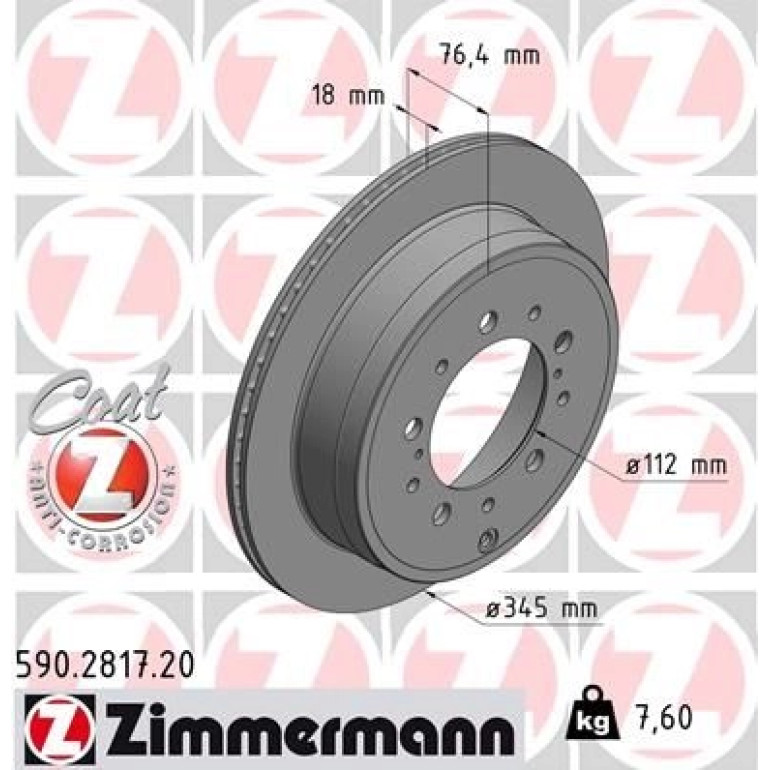 82 482 165 Bremsscheibe HA 590.2817.20