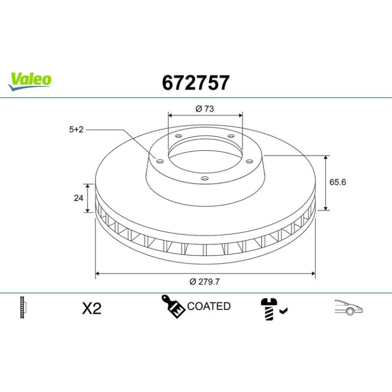 VALEO Bremsscheibe 672757 VALEO Bremsscheibe 672757