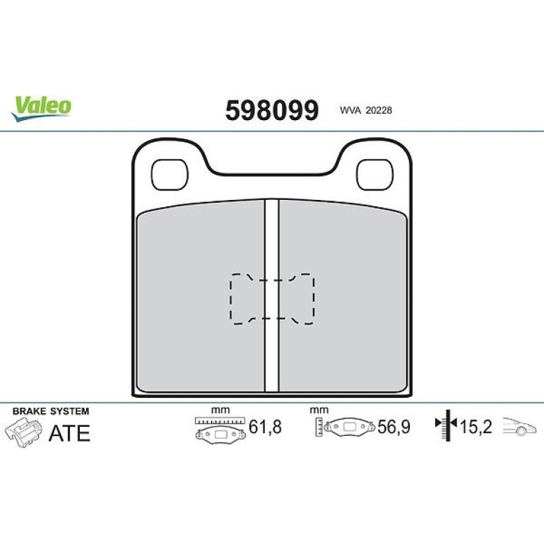 VALEO Bremsbeläge 598099 VALEO Bremsbeläge 598099