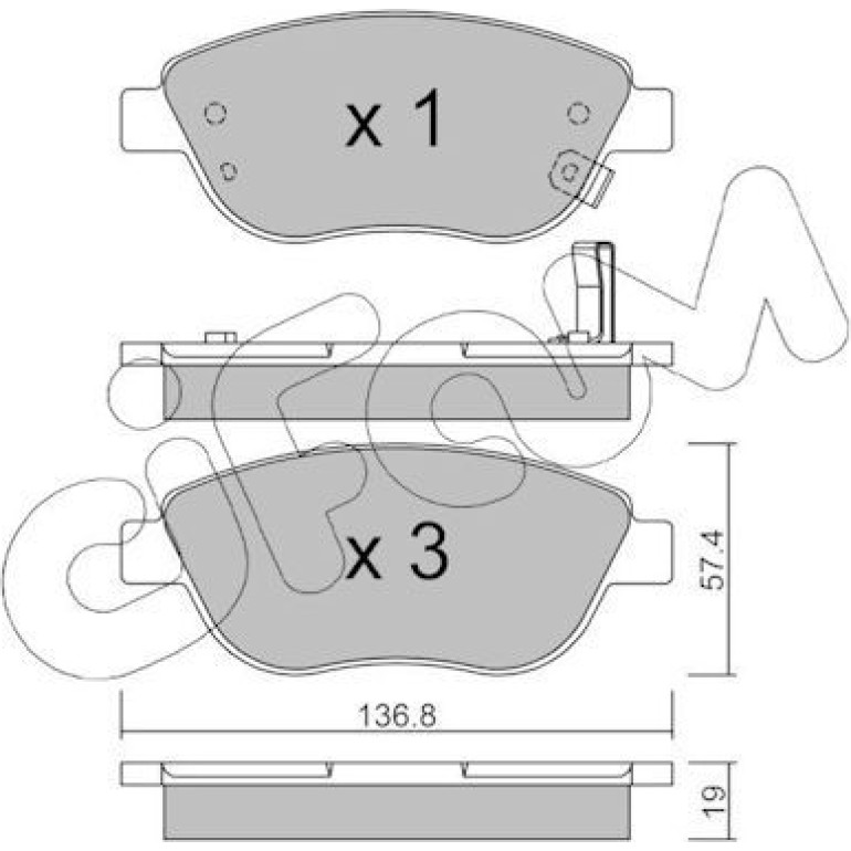 CIFAM Bremsbelagsatz, Scheibenbremse 822-322-2 CIFAM Bremsbelagsatz, Scheibenbremse 822-322-2