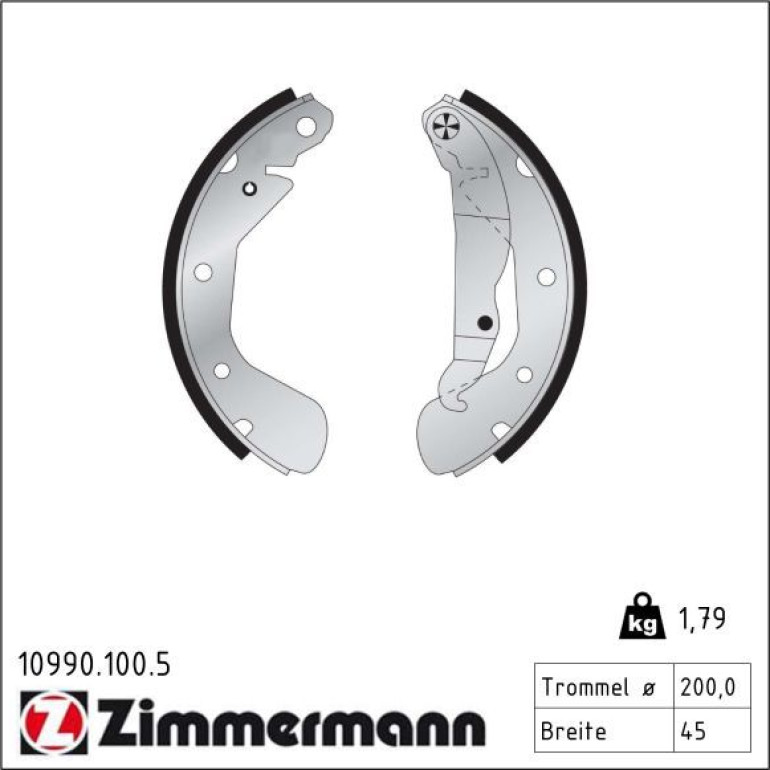 ZIMMERMANN Bremsbacken 10990.100.5 ZIMMERMANN Bremsbacken 10990.100.5