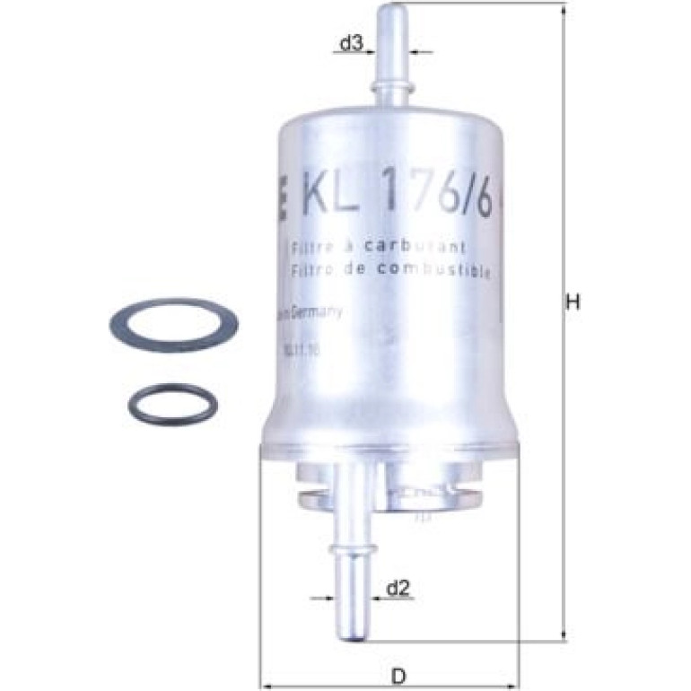MAHLE Kraftstofffilter KL 176/6D MAHLE Kraftstofffilter KL 176/6D