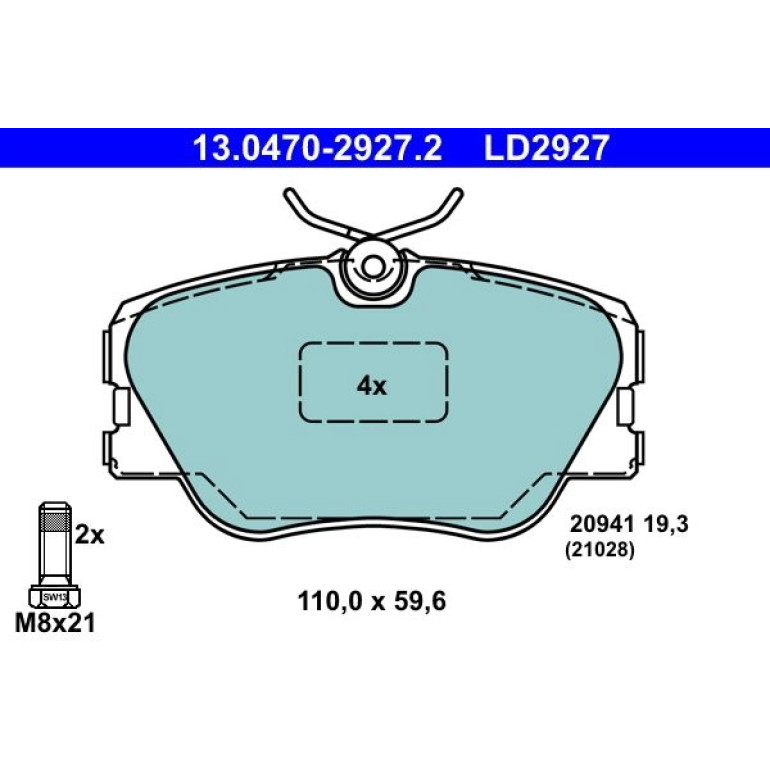 Bremsbelagsatz Db P. W124/W201 85-96 Keramik 13.0470-2927.2 Bremsbelagsatz Db P. W124/W201 85-96 Keramik 13.0470-2927.2