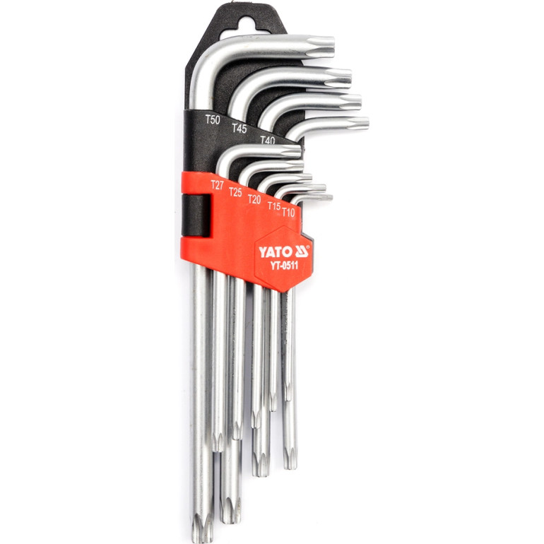 Torx-Stiftschlüsselsatz 9Tlg. T10 - T50 Cr-V YT-0511