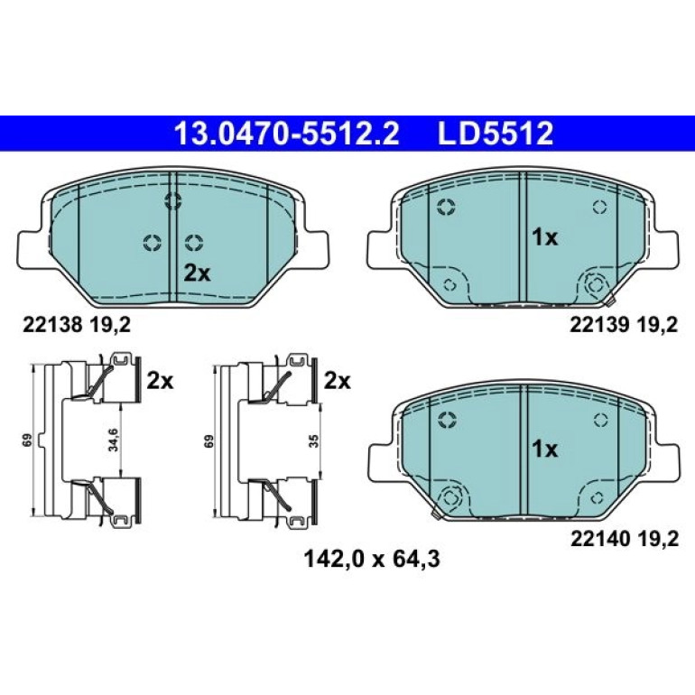 Bremsbelagsatz, Scheibenbremse 13.0470-5512.2 Bremsbelagsatz, Scheibenbremse 13.0470-5512.2