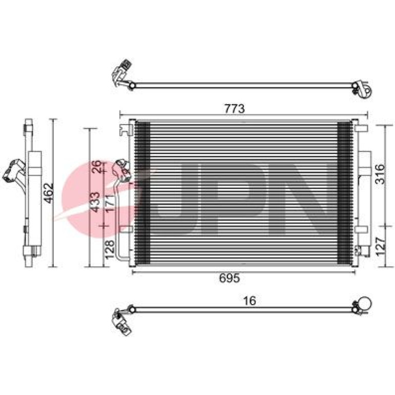 JPN Kondensator, Klimaanlage 60C9145-JPN JPN Kondensator, Klimaanlage 60C9145-JPN