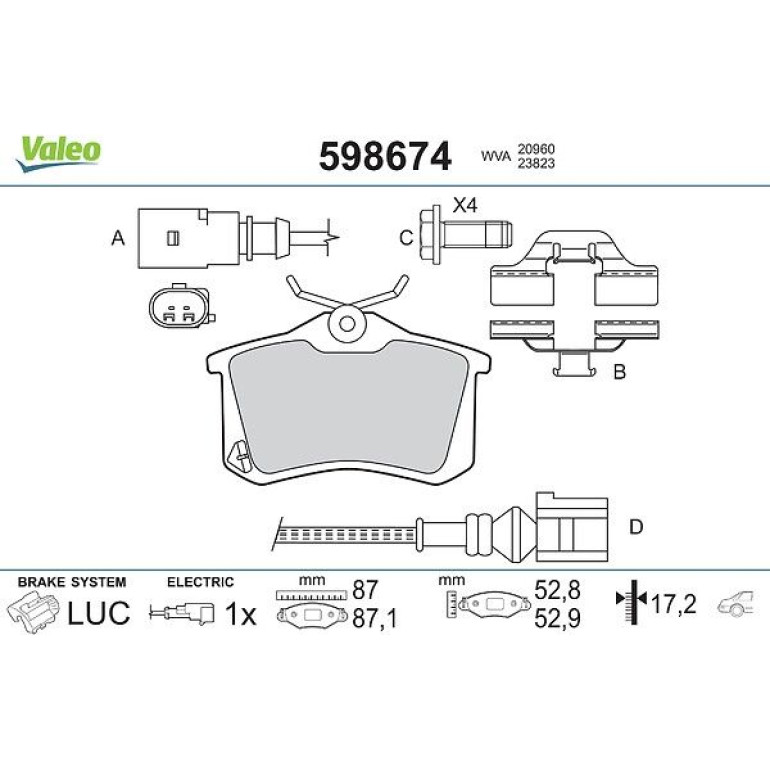 VALEO Bremsbeläge 598674 VALEO Bremsbeläge 598674