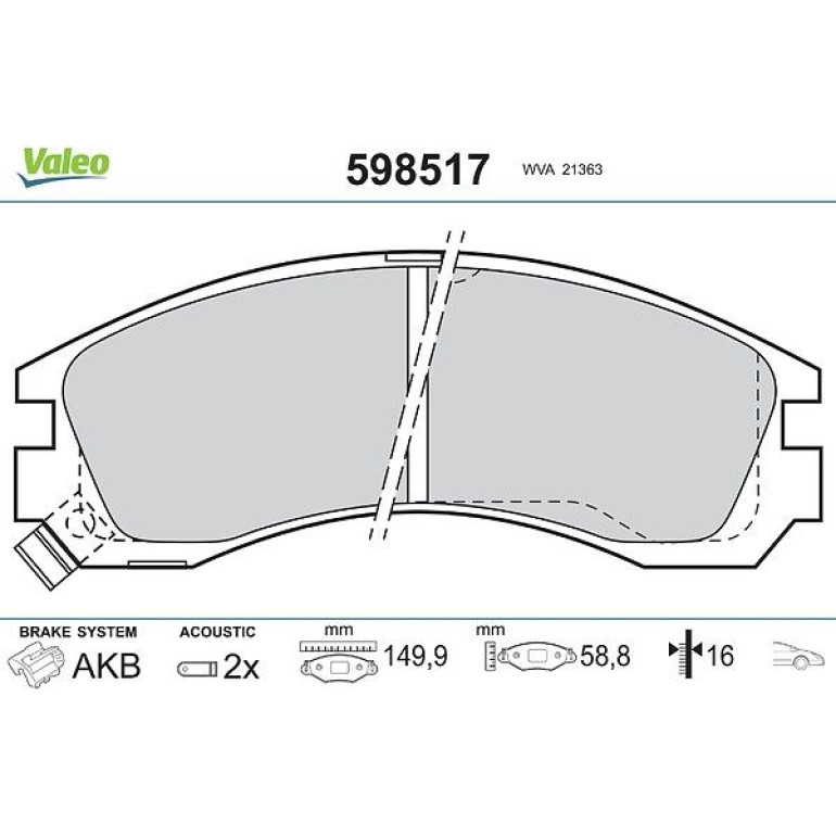 VALEO Bremsbeläge 598517