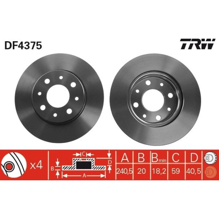 Bremsscheibe Fiat P. Panda 03 DF4375 Bremsscheibe Fiat P. Panda 03 DF4375