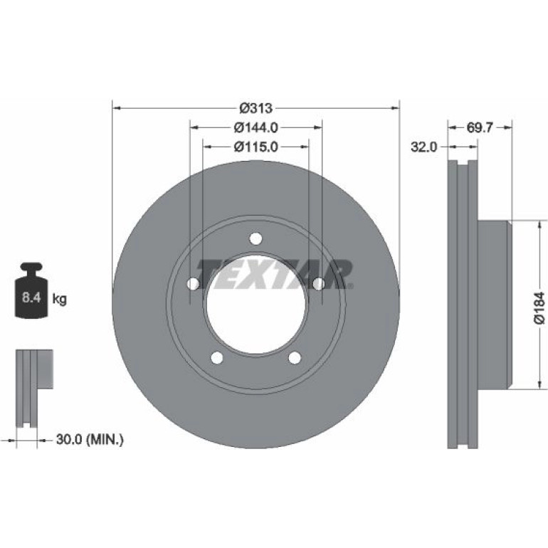 Bremsscheibe Toyota P. Land Cruiser 98 92108103 Bremsscheibe Toyota P. Land Cruiser 98 92108103