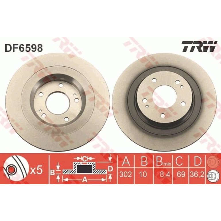 84 482 033 Bremsscheibe HA DF6598