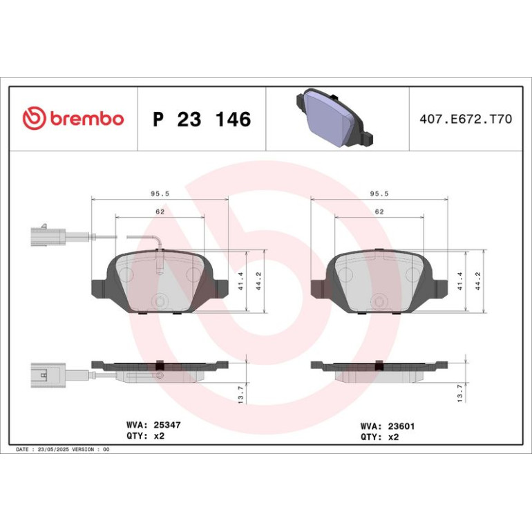 BREMBO Bremsklötze HA P 23 146 BREMBO Bremsklötze HA P 23 146