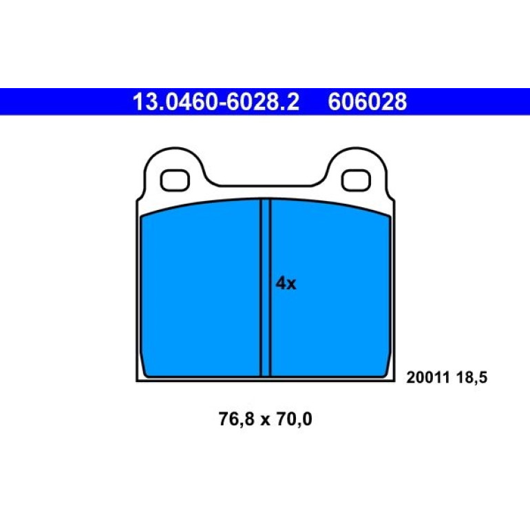 Bremsbelagsatz Vw P. T2/T3 70-92 13.0460-6028.2 Bremsbelagsatz Vw P. T2/T3 70-92 13.0460-6028.2