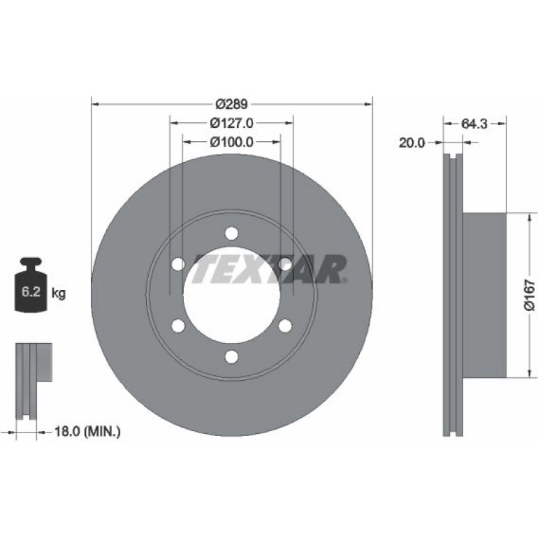 Bremsscheibe Toyota P. Hilux 87-05/4Runner 87-02/Vw Taro 92076300 Bremsscheibe Toyota P. Hilux 87-05/4Runner 87-02/Vw Taro 92076300