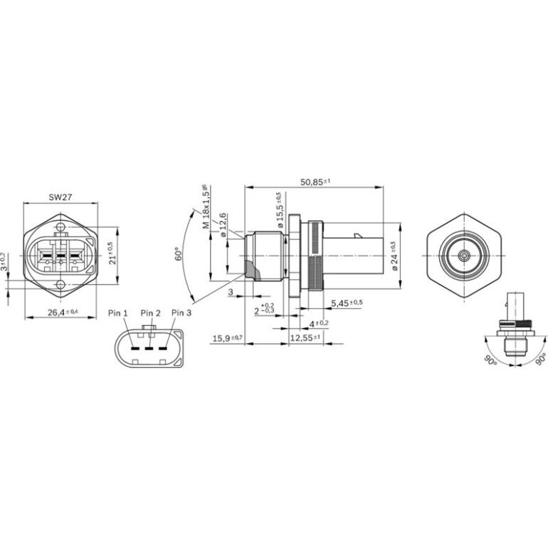 15 616 031 Drucksensor 0 281 002 842 15 616 031 Drucksensor 0 281 002 842