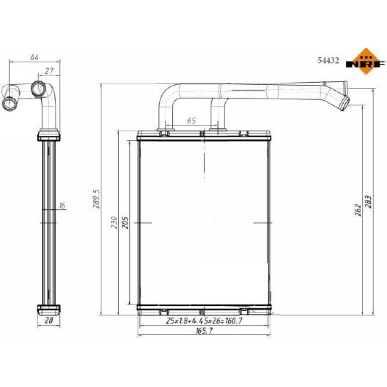 NRF Wärmetauscher, Innenraumheizung 54432 NRF Wärmetauscher, Innenraumheizung 54432