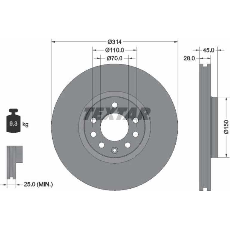 Bremsscheibe Opel P. Vectra C 02- 2.8/3.2 V6/3.0Cdti 92118803 Bremsscheibe Opel P. Vectra C 02- 2.8/3.2 V6/3.0Cdti 92118803
