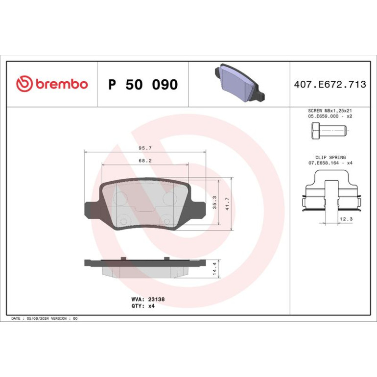 BREMBO Bremsklötze HA P 50 090 BREMBO Bremsklötze HA P 50 090