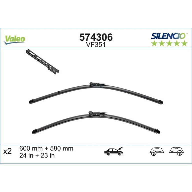 VM351 VALEO Silencio X.TRM Wischer 574306 VM351 VALEO Silencio X.TRM Wischer 574306