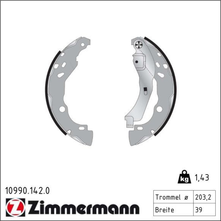 ZIMMERMANN Bremsbacken 10990.142.0