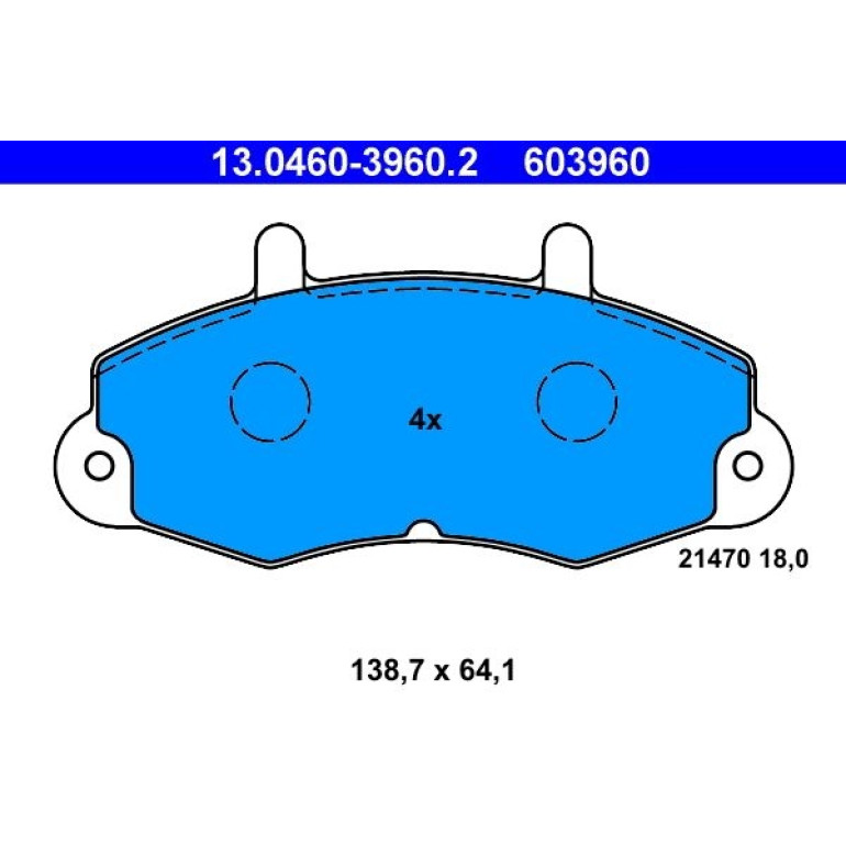Bremsbelagsatz, Scheibenbremse 13.0460-3960.2 Bremsbelagsatz, Scheibenbremse 13.0460-3960.2